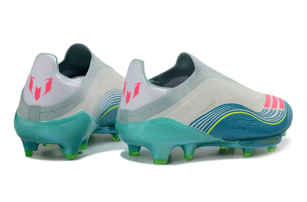 Back view of Adidas F50+ Elite Laceless Messi Firm Ground Football Boots