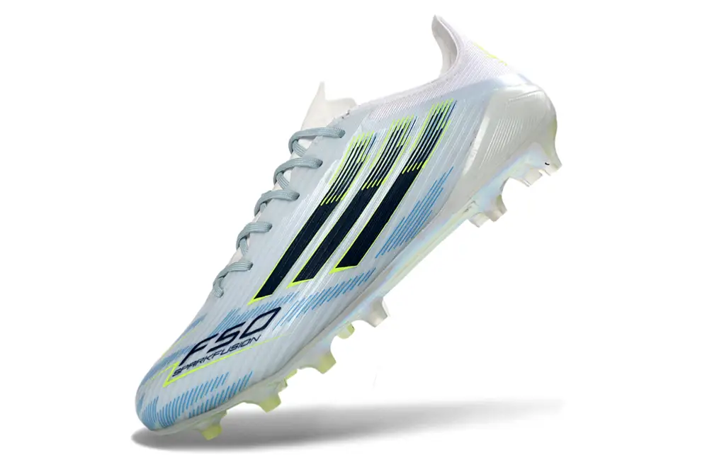 Close-up of Adidas F50 Elite FG football boot's advanced soleplate and studs