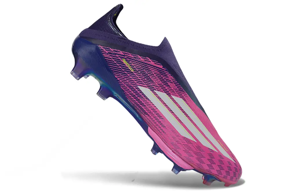 Close-up of Adidas F50+ Elite FG Laceless soccer cleats
