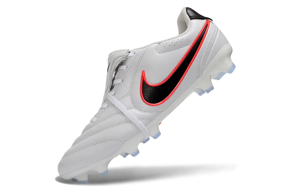Close-up of Nike Tiempo Ligera Pro LE Elite FG, featuring premium leather and sleek design, ideal for elite football players.